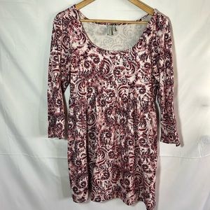Sahalie Tunic 3/4 Sleeve Paisley Print Size Small